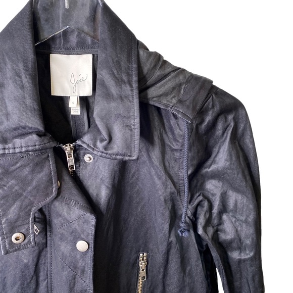 JOIE Silky Nylon Barker Utility Jacket Buttons Snaps Zippers Drawstring Small - Picture 5 of 15